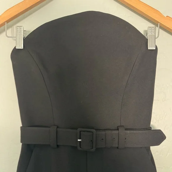 NWT A.L.C. Kate Belted Strapless Jumpsuit Black Size 2 $650